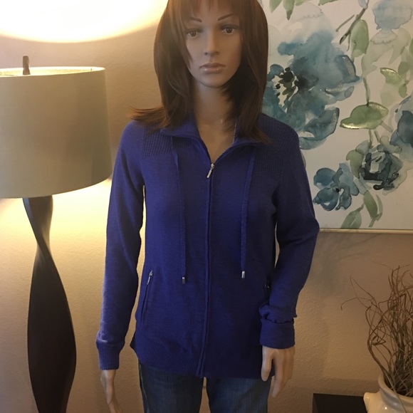 Adorable Zipper Cardigan With Drawstring Collar - Picture 2 of 7